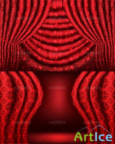 Red Vector Curtain Backgrounds
