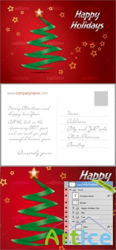 Holiday Greeting Card PSD Template