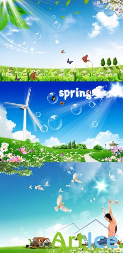 PSD for Photoshop - Spring bright warm day