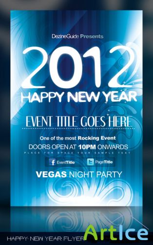 Happy New Year Flyer Poster PSD Template