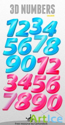 3D Numbers Exclusive Set PSD Template