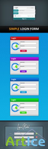 PSD for Photoshop - Admin Login Panel pack 6