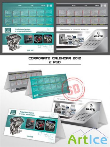 Corporate Calendars 2012 PSD Template Pack 3