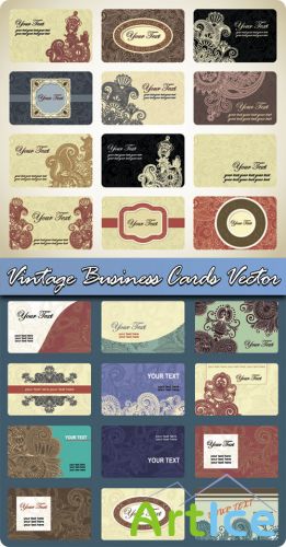 Vintage Business Cards Vector