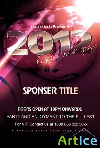 Happy New Year Flyer/Poster PSD Template Pack 2