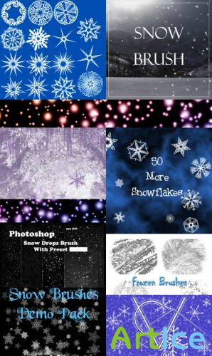 Collection of snow brushes pack 2 for Photoshop