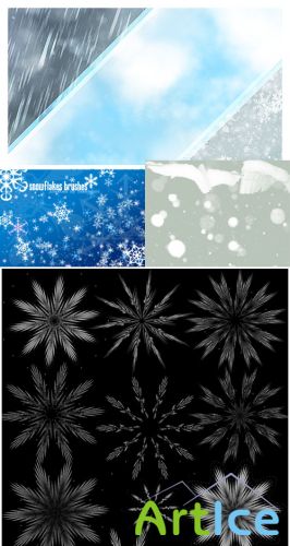 Collection of snow brushes pack 3 for Photoshop