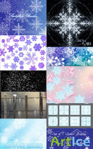 Collection of snow brushes pack 4 for Photoshop