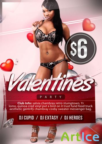 Glossy Valentine's Day Flyer/Poster PSD Template