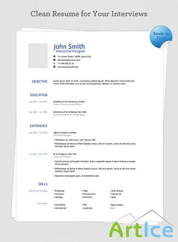 Clean Resume Free PSD Template