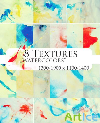 New 8 Watercolors Textures for Photoshop