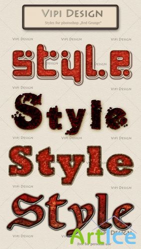 Red Grunge Styles for Photoshop