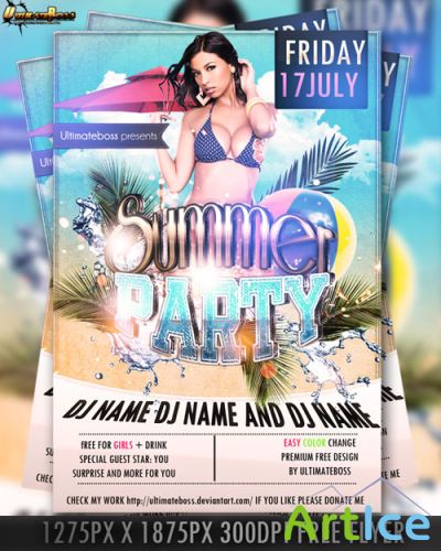 Premium Summer Party Flyer/Poster PSD Template
