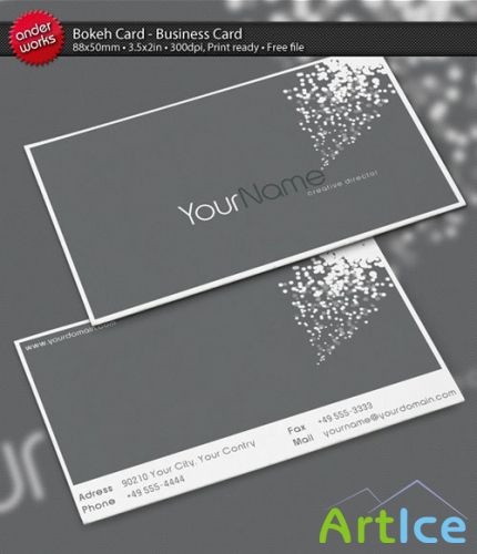 Bokeh Card - Business Card PSD Template