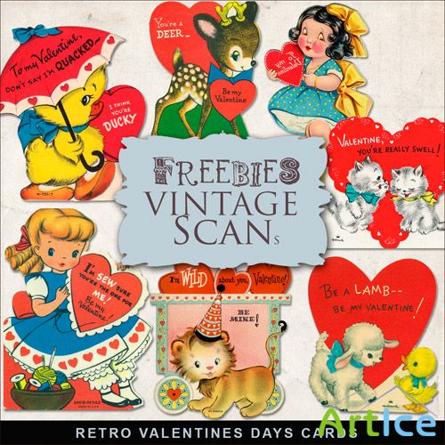 Scrap-kit - Retro Valentines Days Cards