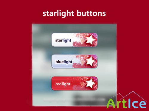 Star light buttons menu for Photoshop