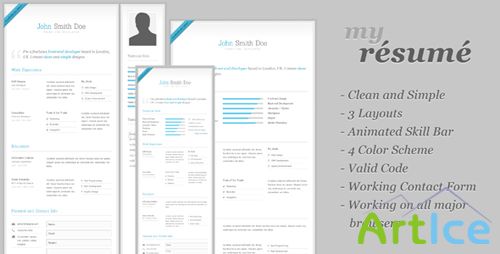ThemeForest - My Resume - Clean CV/Resume Template - Rip (All Styles&Colors)