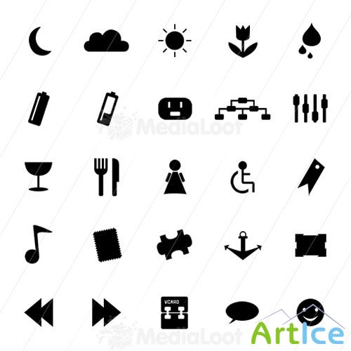Monochrome Symbols Icon Set 4 - MediaLoot