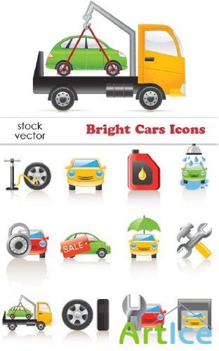 Vectors Bright Cars Icons