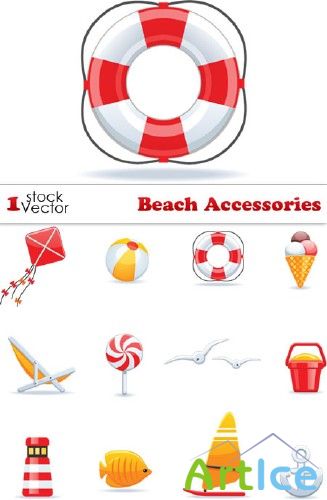 Beach Accessories Vector