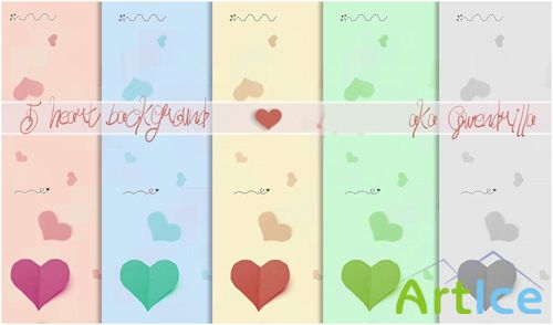 5 Heart Backgrounds for Photoshop