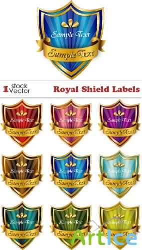 Royal Shield Labels Vector