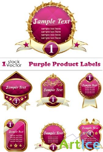 Purple Product Labels Vector