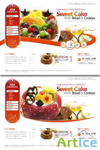 Dessert pastries Korea Web Templates