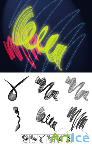 Dotted Neon Lines Brushes for Photoshop