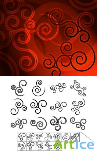 Pointy Spirals Brushes Set for Photoshop