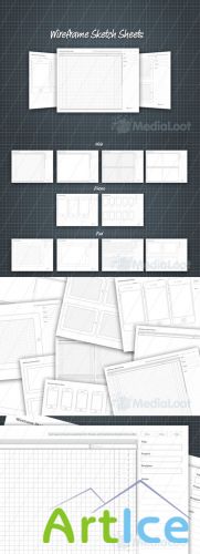 Wireframe Sketch Sheets - MediaLoot
