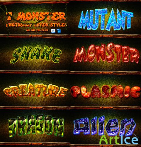 Photoshop Monsters Layer Styles