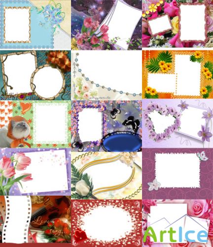 Photo frames for Valentine's Day pack 20 for Photoshop