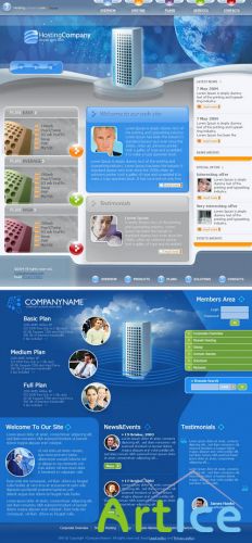 Blue Web Template pack for Photoshop