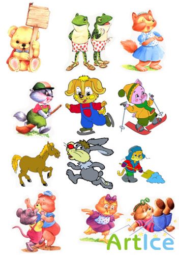 Children's cartoon characters pack 2 for Photoshop