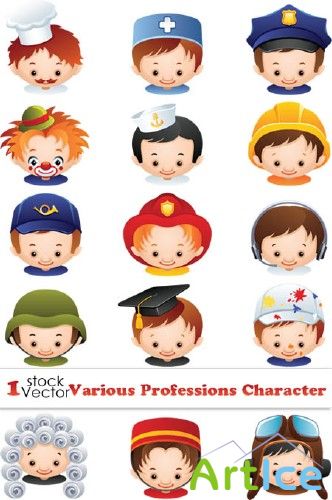 Various Professions Characters Vector