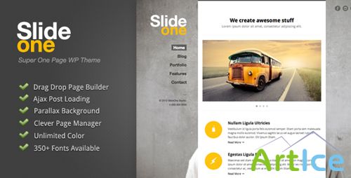 ThemeForest - Slide One v1.0.2 - One Page Parallax, Ajax WP Theme - Retail