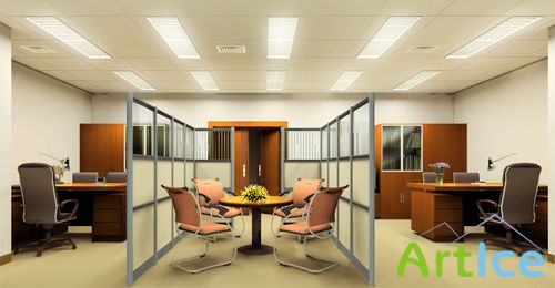 Interesting interior of the office psd for Photoshop