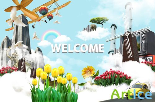Welcome to the wonderful world psd for Photoshop