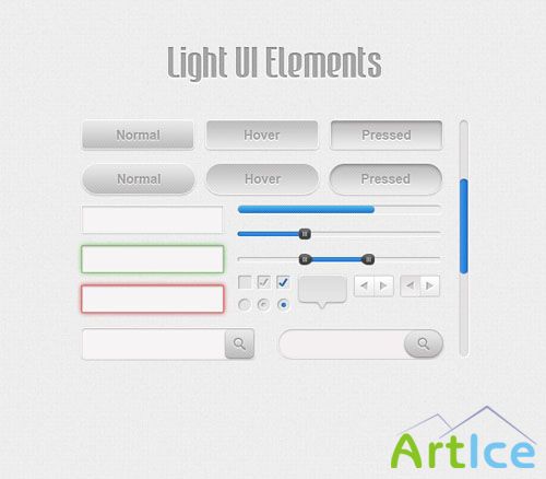 Light UI Web Elements PSD Template