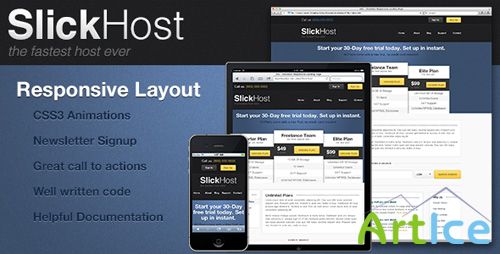 ThemeForest - mfx - Responsive SlickHost Landing Page - Rip