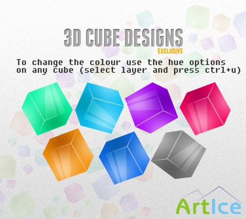 3D Cube Designs PSD Template