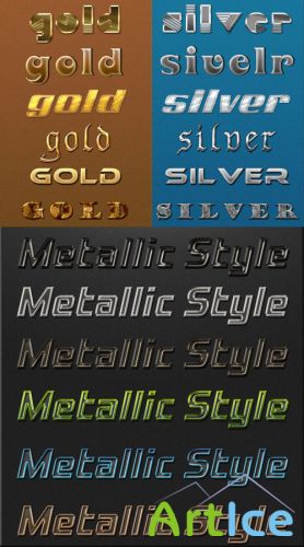 Gold and Silver Text Styles for Photoshop