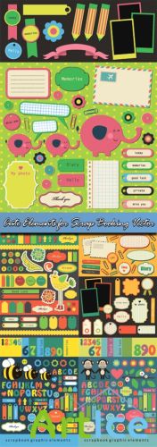 Cute Elements for Scrap Booking Vector