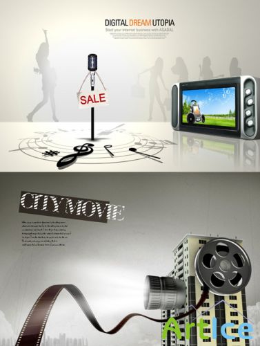 Time of Music and Movies psd for Photoshop