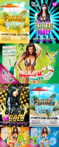 Summer Beach Party Flyer Template Psd Pack for Photoshop