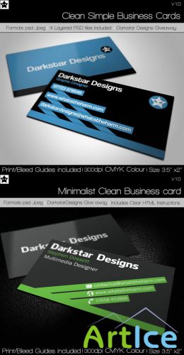2 Clean Business Cards