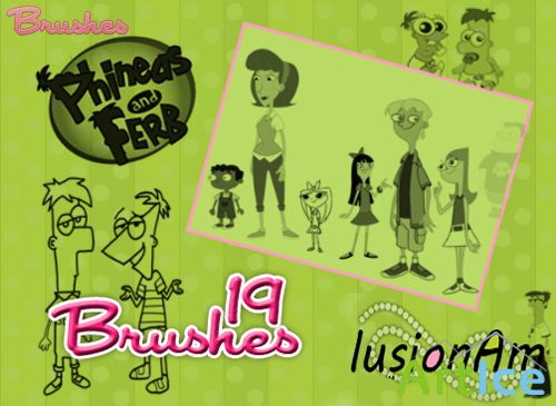 Phineas & Ferb Brushes Set for Photoshop