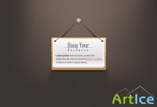 Hanging Note Psd for Photoshop