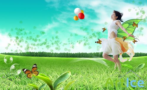 Spring Green Psd Template for Photoshop